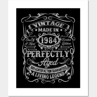 Vintage 1984 36th Birthday 36 Years Old Gift Mens Posters and Art